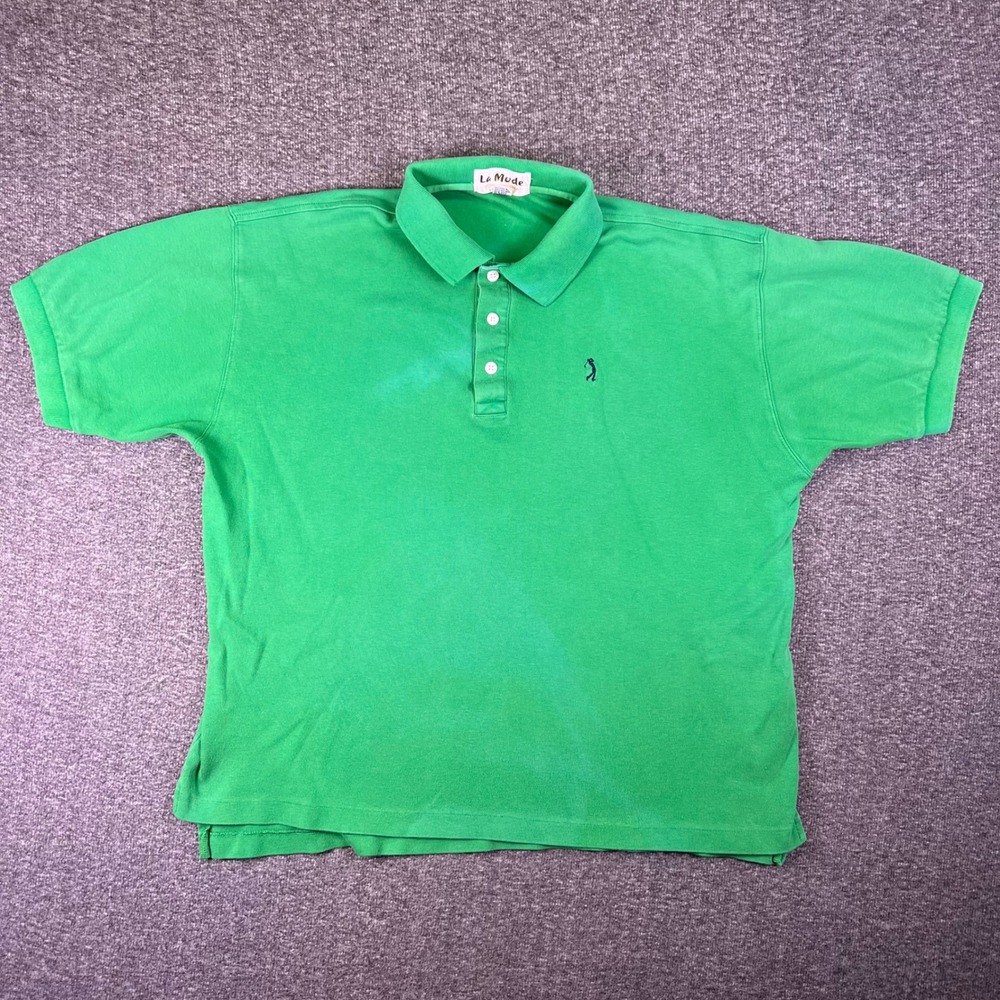 VTG‎ 90s La Mode Polo Shirt Mens XL Green Golf Sportswear USA Made Cotton Retro